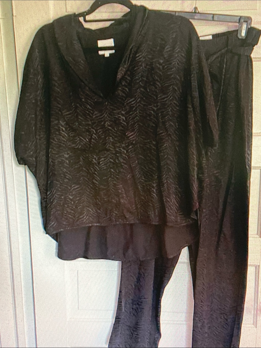 sundays Black Sheer Layered V-Neck Top